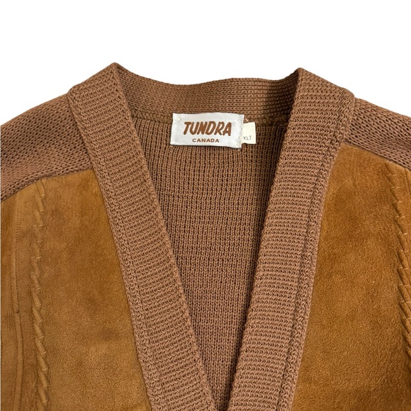 Vintage (1960’s) Embossed Suede Wool Cardigan - Picture 5 of 7